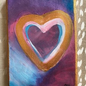 1 5x7 acrylic canvas valentine art. Original Hand painted.